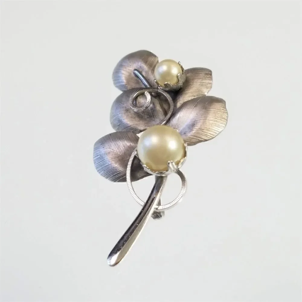 Vintage Bond Boyd Sterling Leaf Branch Brooch